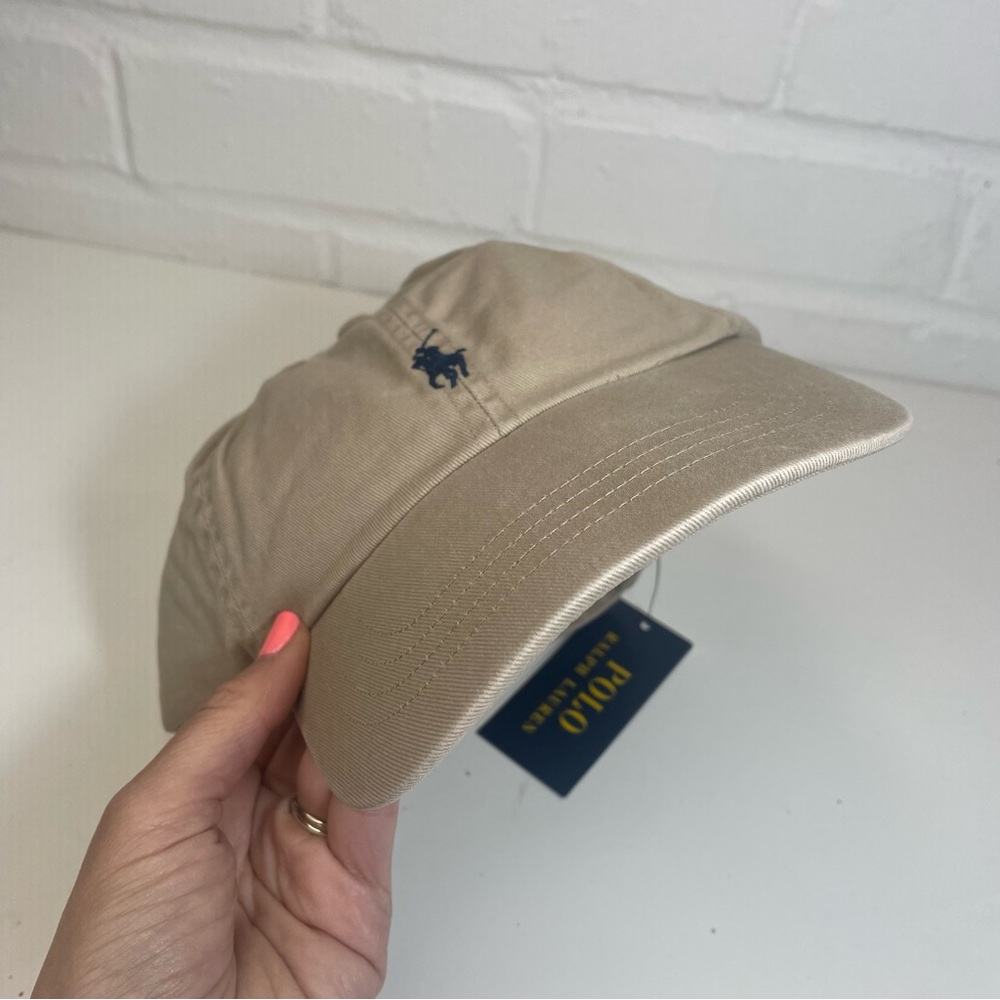 Ralph Lauren Polo Ivory Beige Baseball Cap Hat Nubuck One Size Twill Classic BN - Picture 5 of 9